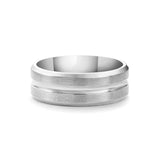 Silver Flat Grooved Ring - VIRAGE London