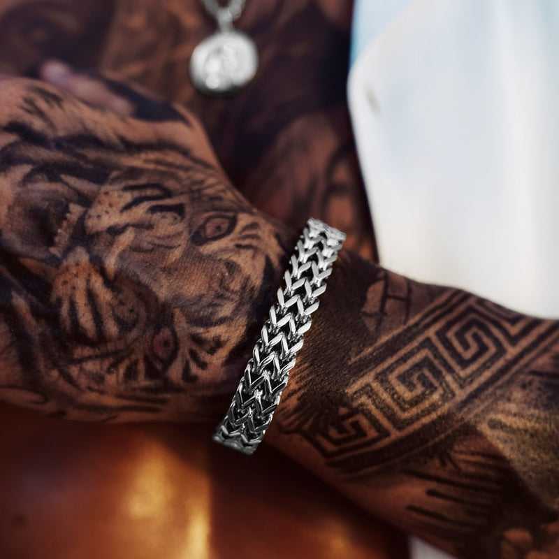 Silver Franco Bracelet 12mm - VIRAGE London