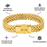 Gold Franco Bracelet 12mm - USPs - VIRAGE London, 40090001011207