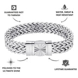 Silver Franco Bracelet 12mm - USPs - VIRAGE London, 40090001021407
