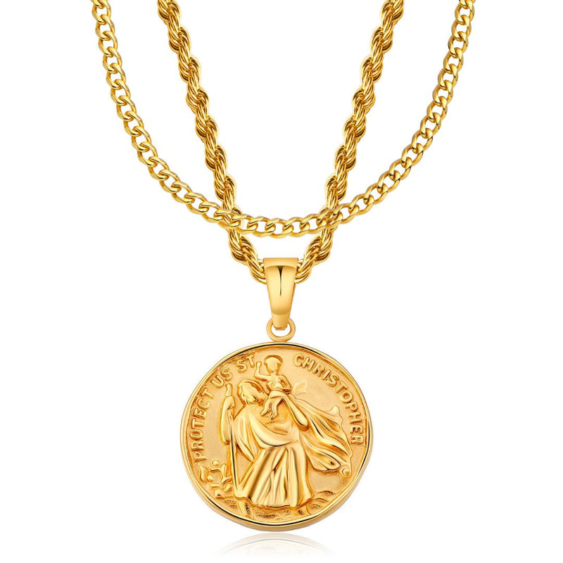 Gold St Christopher x Cuban Set - VIRAGE London, 1205