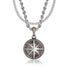 Gun Metal & Silver Compass Pendant & Cuban Chain Set - VIRAGE London, 2101