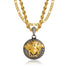 Gold & Gun Metal Medusa Pendant & Figaro Chain Set - VIRAGE London, 3512