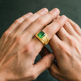Gold Emerald Statement Ring - VIRAGE London, 5061034731686