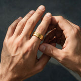Gold Flat Grooved Ring - VIRAGE London, 5061034732010