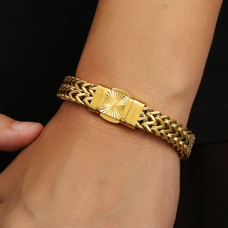 Gold Franco Bracelet 12mm - VIRAGE London