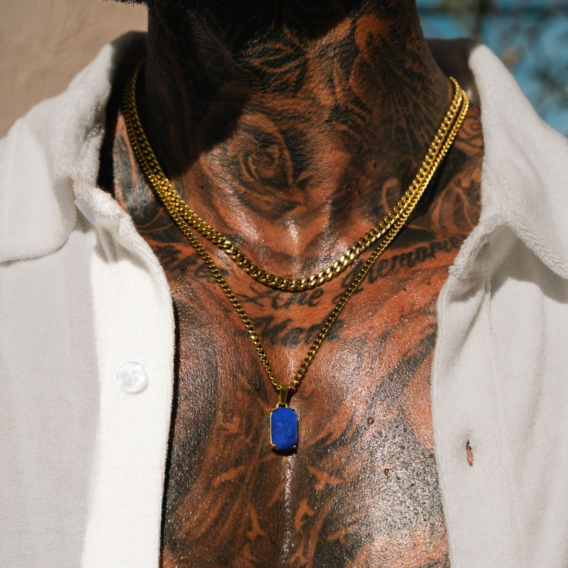 Gold Lapis x Cuban Set - VIRAGE London