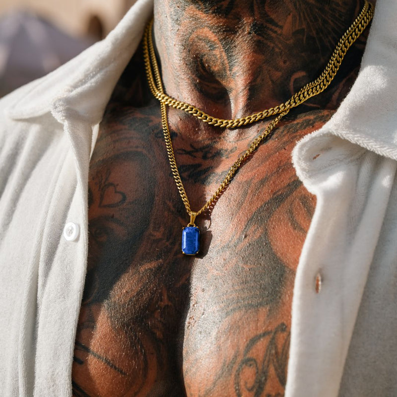 Gold Lapis x Cuban Set - VIRAGE London