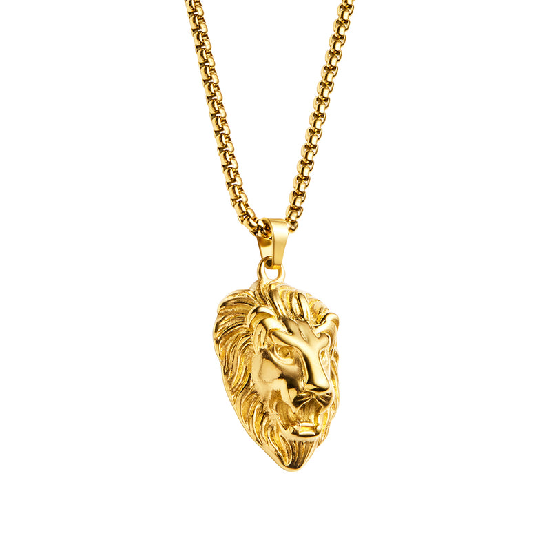 Gold Lion Pendant & Franco Chain Set - VIRAGE London, 111