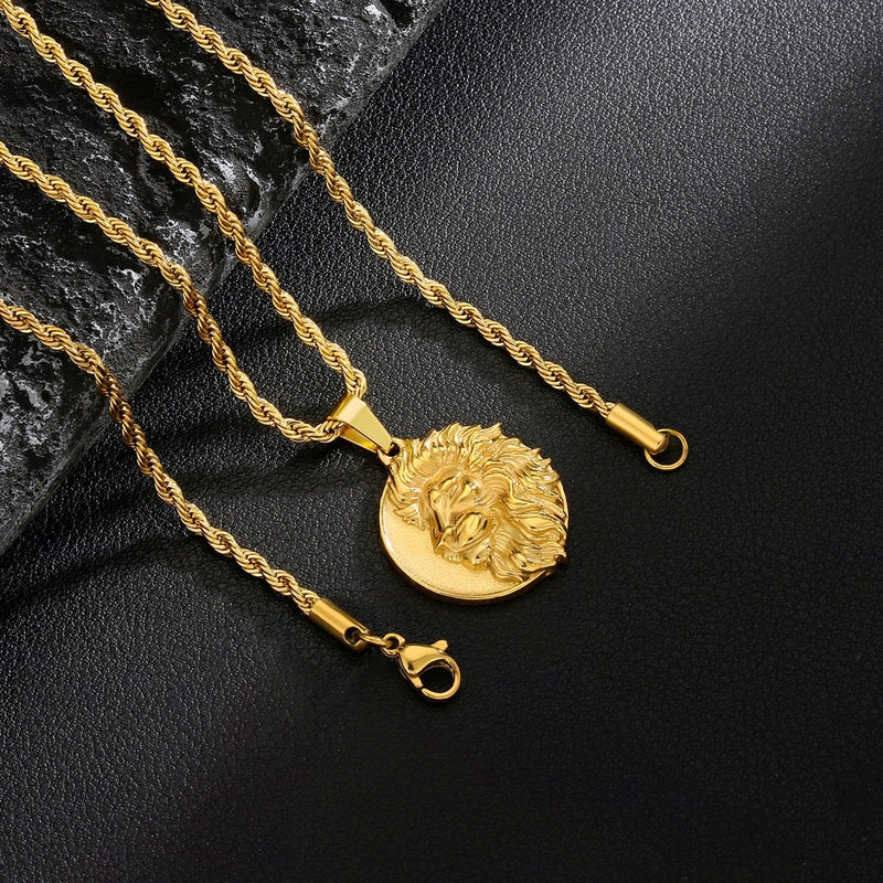 Gold Lion Pendant - VIRAGE London
