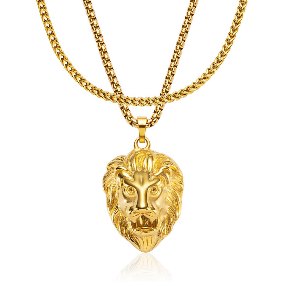 Lion x Franco Set Gold | Men's Pendant & Chain | VIRAGE London
