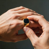 Gold Onyx Oval Signet Ring - VIRAGE London, 5061034731655