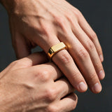 Gold Rectangle Signet Ring - VIRAGE London, 5061034731501