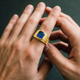 Gold Sapphire Statement Ring - VIRAGE London, 5061034731792