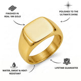 Gold Square Signet Ring USPs - VIRAGE London