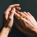 Gold Square Signet Ring - VIRAGE London, 5061034731860