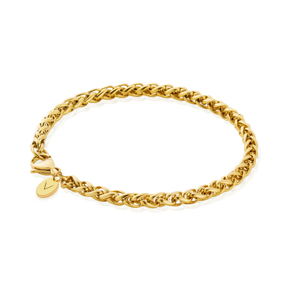 Gold Wheat Bracelet 5mm - VIRAGE London