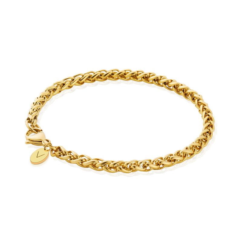 Gold Wheat Bracelet 5mm - VIRAGE London