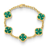 Gold Malachite Clover Bracelet - VIRAGE London