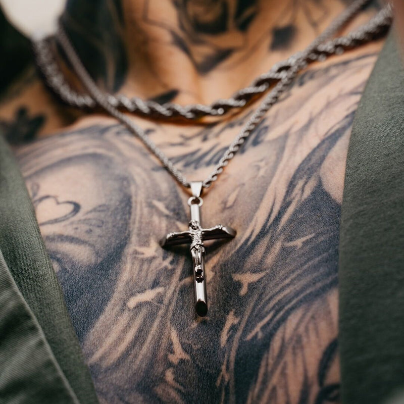Gun Metal Crucifix Pendant - VIRAGE London