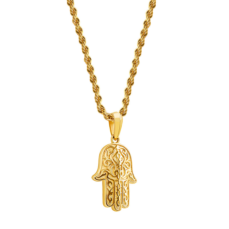 Men s Gold Hamsa Pendant VIRAGE London