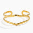 Vintage Hammered Double Cuff Bangle Bracelet Gold - VIRAGE London