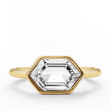 Hexagonal Cut Rhea Ring Gold - VIRAGE London