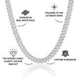 White Gold Iced Prong Cuban Chain 14mm - USPs - VIRAGE London, 10020002031418