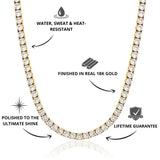 Iced Tennis Chain Gold 3mm - USP's - VIRAGE London, 10060002010418 