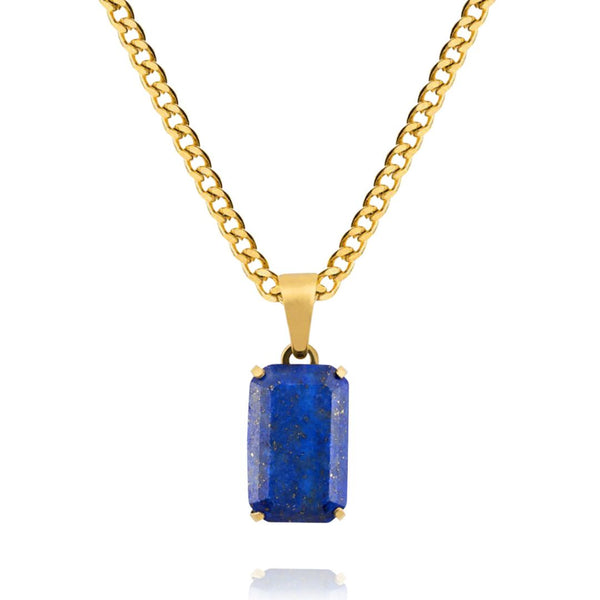 Gold Lapis Pendant - VIRAGE London