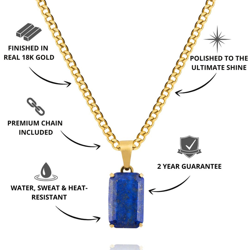 Gold Lapis Pendant - USPs - VIRAGE London