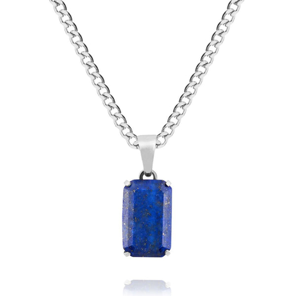 Silver Lapis Pendant - VIRAGE London