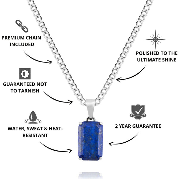 Silver Lapis Pendant - USPs - VIRAGE London