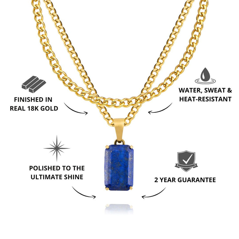 Gold Lapis x Cuban Set - USPs - VIRAGE London