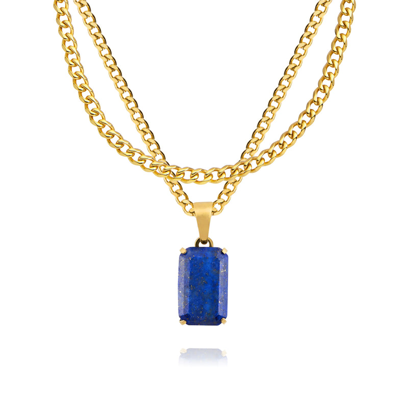 Gold Lapis x Cuban Set - VIRAGE London