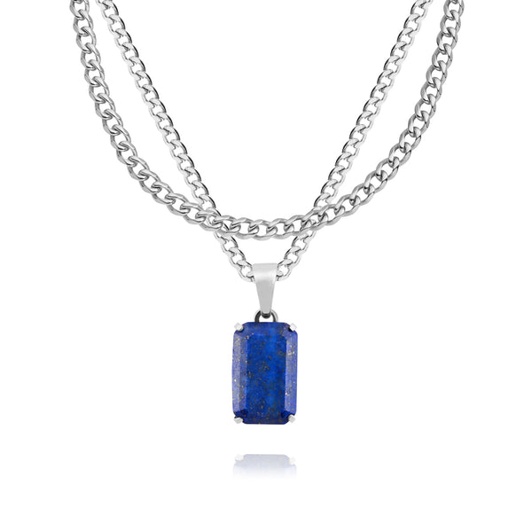 Silver Lapis x Cuban Set - VIRAGE London