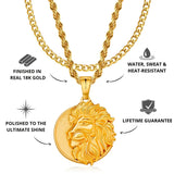 Gold Lion Pendant Limited Edition & Cuban Chain Set - USPs - VIRAGE London, 6001