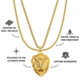 Gold Lion Pendant & Franco Chain Set - USP's - VIRAGE London, 111