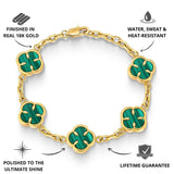 Gold Malachite Clover Bracelet - USPs - VIRAGE London
