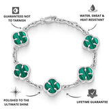 Silver Malachite Clover Bracelet - USPs - VIRAGE London