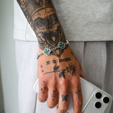 Silver Malachite Clover Bracelet - VIRAGE London