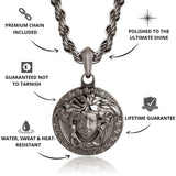 Gun Metal Medusa Pendant - USPs - VIRAGE London