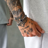 Silver Onyx Clover Bracelet - VIRAGE London