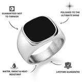 Silver Onyx Oval Signet Ring - USPs - VIRAGE London, 5061034731624