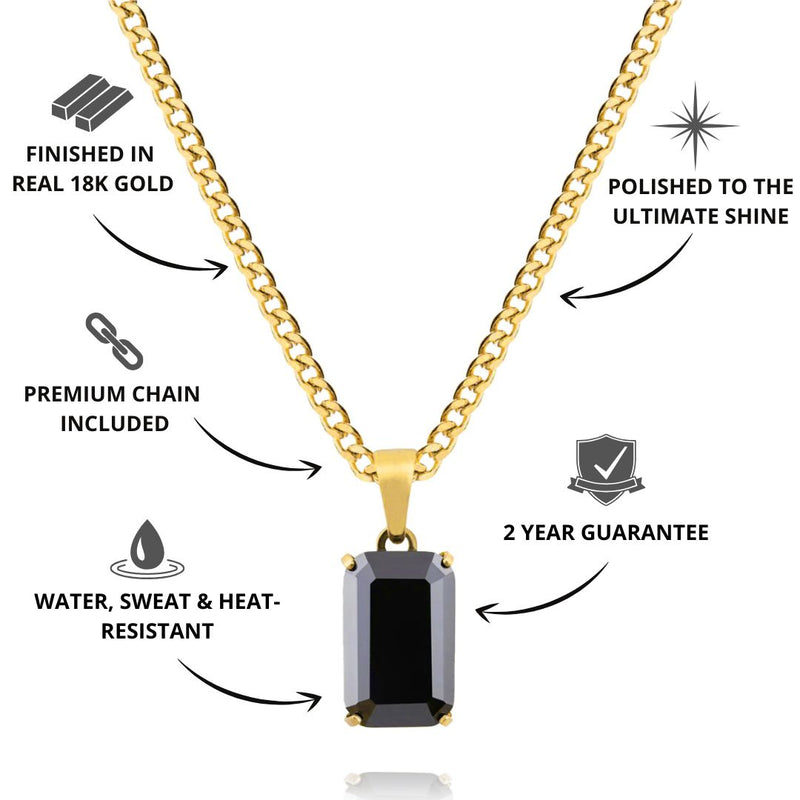 Gold Onyx Pendant - USPs - VIRAGE London