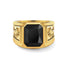 Gold Onyx Statement Signet Ring - VIRAGE London, 5061034731716