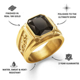 Gold Onyx Statement Signet Ring - USPs - VIRAGE London
