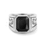 Silver Onyx Statement Signet Ring - VIRAGE London, 5061034732386