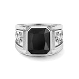 Silver Onyx Statement Signet Ring - VIRAGE London