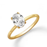 Oval Solitaire Ring Gold 2ct - VIRAGE London - VIRAGE London